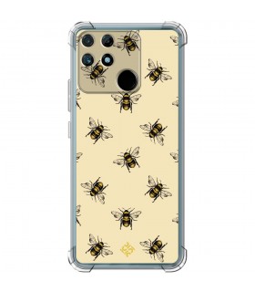 Funda Antigolpe [ Realme Narzo 50A ] Dibujo Mascotas [ Abejas Ilustracion ] Esquina Reforzada Silicona 1.5mm Transparente