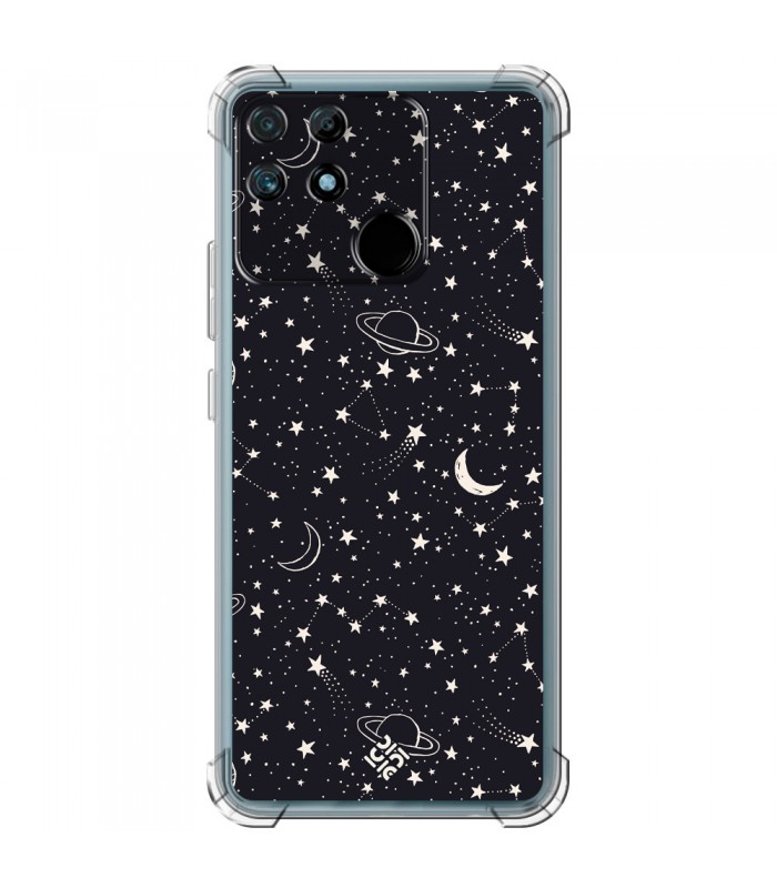 Funda Antigolpe [ Realme Narzo 50A ] Dibujo Tendencias [ Fondo Estrellado con Planetas ] Esquina Reforzada Silicona 1.5mm