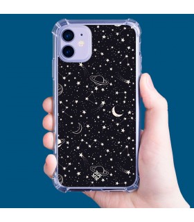 Funda Antigolpe [ Realme Narzo 50A ] Dibujo Tendencias [ Fondo Estrellado con Planetas ] Esquina Reforzada Silicona 1.5mm