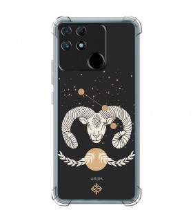 Funda Antigolpe [ Realme Narzo 50A ] Dibujo Zodiaco [ Signo Zodiacal - Aries ] Esquina Reforzada Silicona 1.5mm 