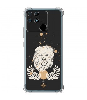 Funda Antigolpe [ Realme Narzo 50A ] Dibujo Zodiaco [ Signo Zodiacal - Leo ] Esquina Reforzada Silicona 1.5mm Transparente