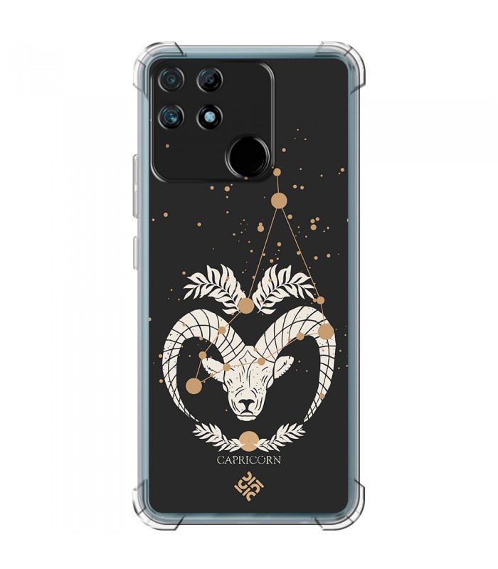 Funda Antigolpe [ Realme Narzo 50A ] Dibujo Zodiaco [ Signo Zodiacal - Capricornio ] Esquina Reforzada Silicona 1.5 