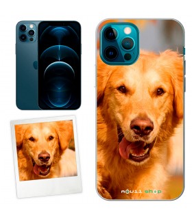 Personaliza tu funda iPhone 12 Pro de Silicona Flexible Transparente Carcasa Case Cover de Gel TPU para Smartphone
