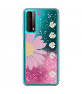 Funda gel agua con purpurina para Huawei P Smart 2021 - Margaritas