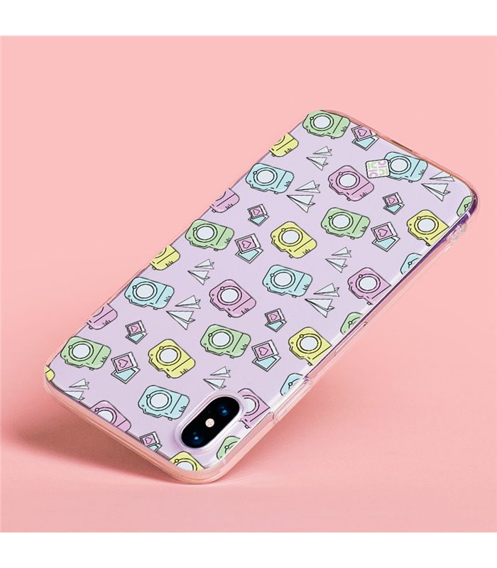 Funda para [ OPPO A17 ] Dibujo Auténtico [ Iconos Cámara de fotos ] de Silicona Flexible para Smartphone