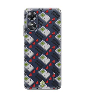 Funda para [ OPPO A17 ] Dibujo Auténtico [ Consola Retro - Game Over ] de Silicona Flexible para Smartphone