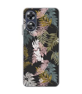 Funda para [ OPPO A17 ] Dibujo Botánico [ Diseño de hojas ] de Silicona Flexible para Smartphone