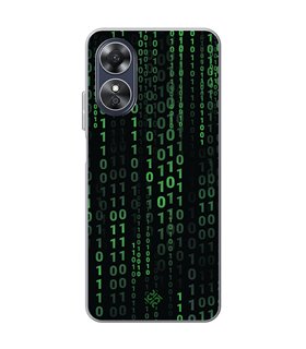 Funda para [ OPPO A17 ] Cine Fantástico [ Números Binarios Matrix ] de Silicona Flexible para Smartphone