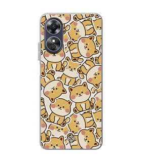 Funda para [ OPPO A17 ] Dibujo Cute [ Pegatinas Perrito Shiba ] de Silicona Flexible para Smartphone