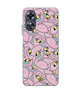 Funda para [ OPPO A17 ] Dibujo Cute [ Pegatinas Flamenco ] de Silicona Flexible para Smartphone