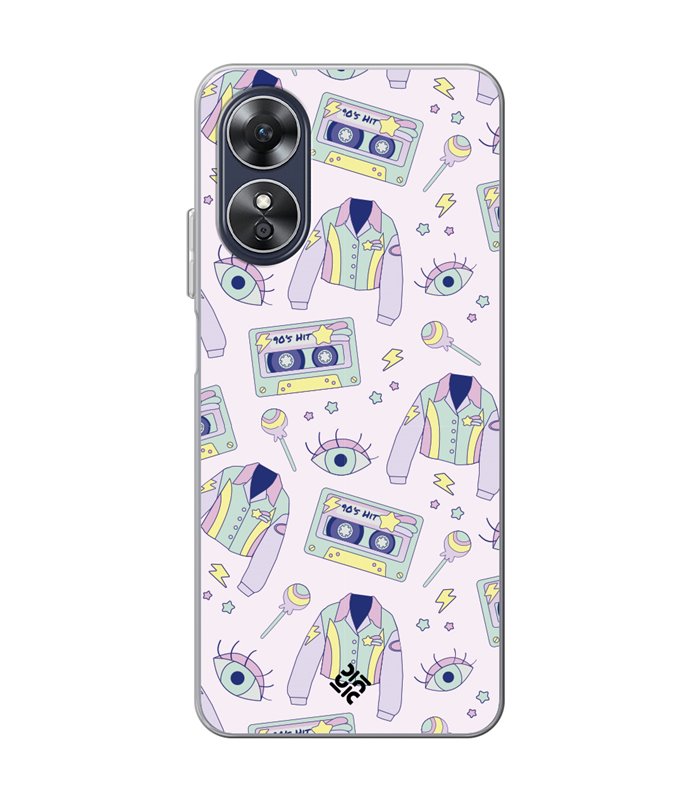 Funda para [ OPPO A17 ] Dibujo Cute [ Chaqueta Retro de Color Pastel Años 90 ] de Silicona Flexible para Smartphone