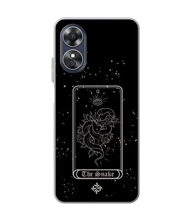 Funda para [ OPPO A17 ] Dibujo Esotérico [ Carta del Tarot - The Snake ] de Silicona Flexible para Smartphone