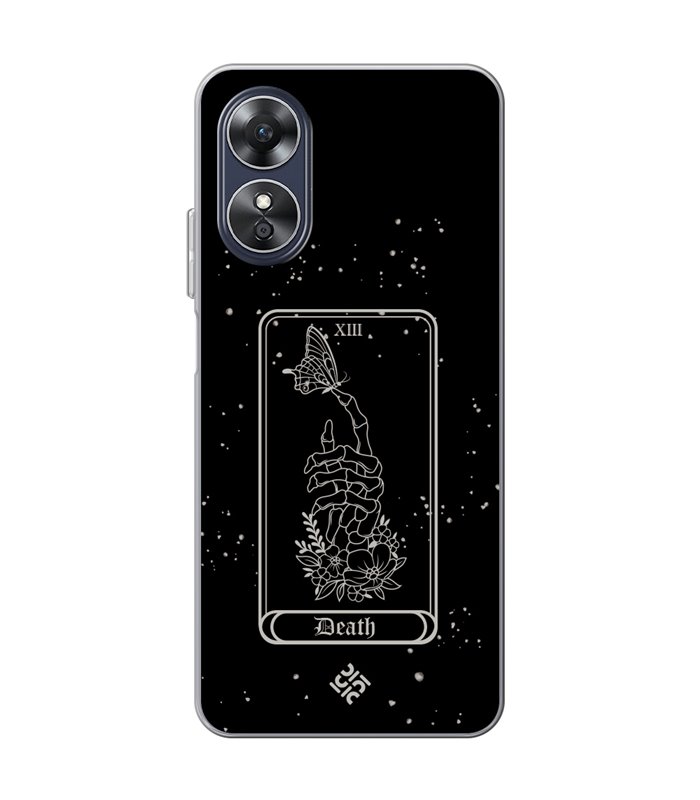 Funda para [ OPPO A17 ] Dibujo Esotérico [ Carta del Tarot -  Death ] de Silicona Flexible para Smartphone