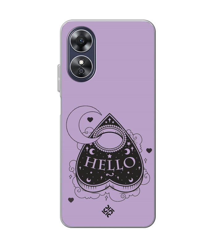 Funda para [ OPPO A17 ] Dibujo Gotico [ Dieza de la Ouija - Hello ] de Silicona Flexible para Smartphone