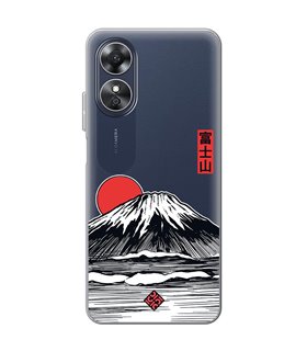 Funda para [ OPPO A17 ] Dibujo Japones [ Monte Fuji ] de Silicona Flexible para Smartphone