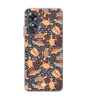 Funda para [ OPPO A17 ] Dibujo Mascotas [ Estampado de Tortugas ] de Silicona Flexible para Smartphone