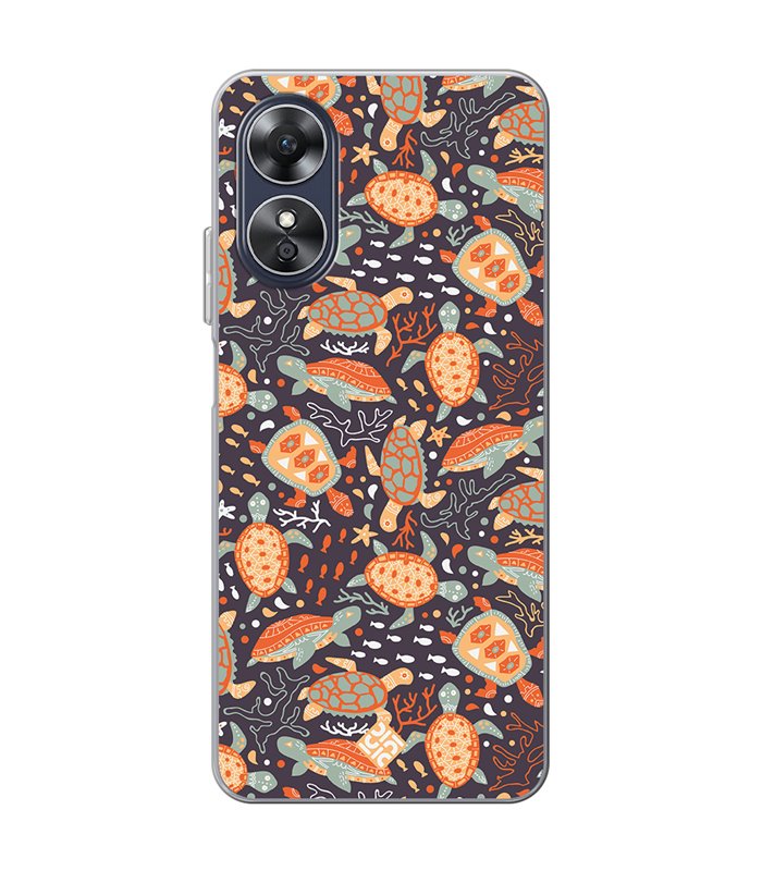 Funda para [ OPPO A17 ] Dibujo Mascotas [ Estampado de Tortugas ] de Silicona Flexible para Smartphone