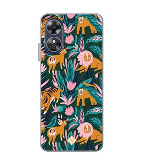 Funda para [ OPPO A17 ] Dibujo Mascotas [ Estampado Animales de Selva ] de Silicona Flexible para Smartphone