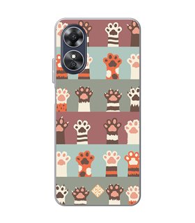 Funda para [ OPPO A17 ] Dibujo Mascotas [ Zarpas de Gatos ] de Silicona Flexible para Smartphone