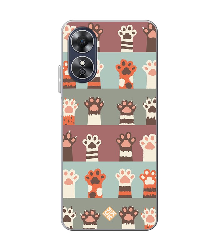 Funda para [ OPPO A17 ] Dibujo Mascotas [ Zarpas de Gatos ] de Silicona Flexible para Smartphone