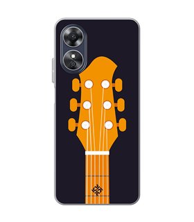 Funda para [ OPPO A17 ] Diseño Música [ Mástil y Pala de Guitarra ] de Silicona Flexible para Smartphone