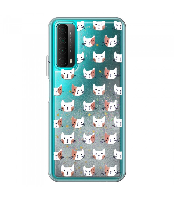 Funda gel agua con purpurina para Huawei P Smart 2021 - Gatos