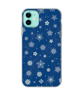 Funda para  [ iPhone 11 ] Fondo Navidad [ Copos de Nieve ] de Silicona Flexible para Smartphone