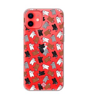 Funda para  [ iPhone 12 Mini ] Fondo Navidad [ Bear Dab ] de Silicona Flexible para Smartphone