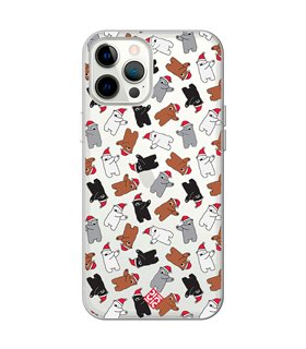 Funda para  [ iPhone 12 Pro Max ] Fondo Navidad [ Bear Dab ] de Silicona Flexible para Smartphone