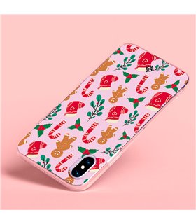 Funda para  [ iPhone 12 Pro ] Fondo Navidad [ Galleta Christmas Baston Caramelo ] de Silicona Flexible para Smartphone