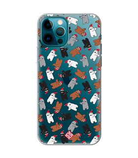 Funda para  [ iPhone 12 Pro ] Fondo Navidad [ Bear Dab ] de Silicona Flexible para Smartphone