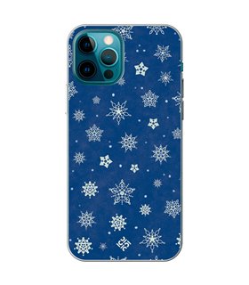 Funda para  [ iPhone 12 Pro ] Fondo Navidad [ Copos de Nieve ] de Silicona Flexible para Smartphone