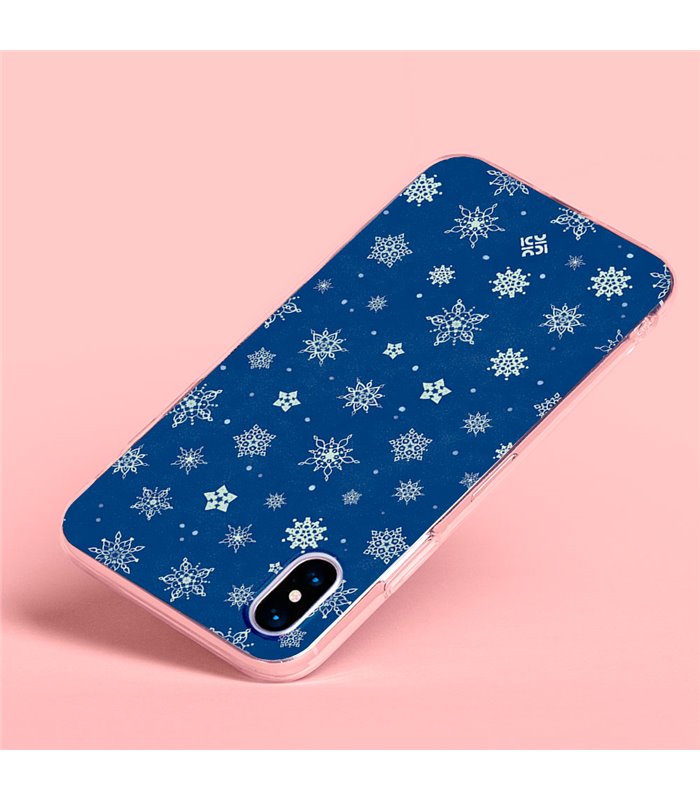 Funda para  [ iPhone 12 Pro ] Fondo Navidad [ Copos de Nieve ] de Silicona Flexible para Smartphone