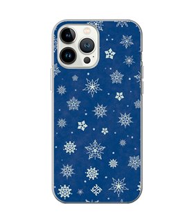 Funda para  [ iPhone 13 Pro ] Fondo Navidad [ Copos de Nieve ] de Silicona Flexible para Smartphone