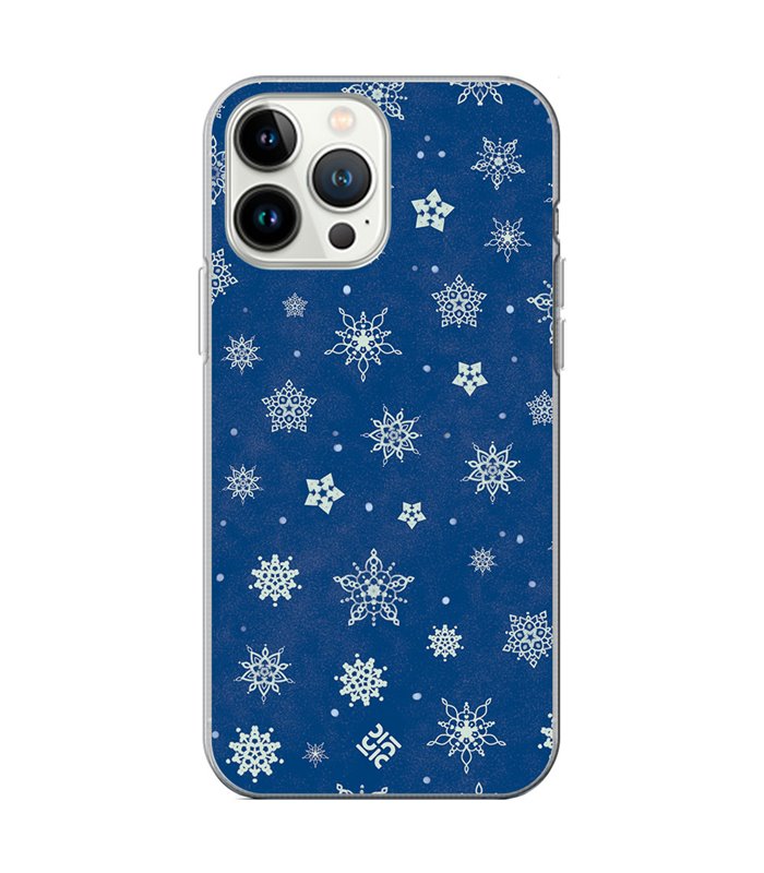 Funda para  [ iPhone 13 Pro ] Fondo Navidad [ Copos de Nieve ] de Silicona Flexible para Smartphone