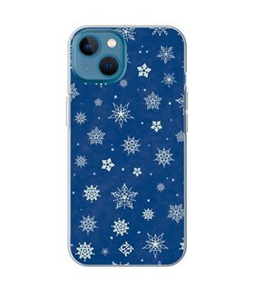 Funda para  [ iPhone 13 ] Fondo Navidad [ Copos de Nieve ] de Silicona Flexible para Smartphone