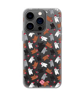 Funda para  [ iPhone 14 Pro ] Fondo Navidad [ Bear Dab ] de Silicona Flexible para Smartphone