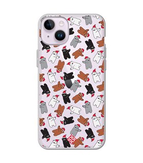 Funda para  [ iPhone 14 ] Fondo Navidad [ Bear Dab ] de Silicona Flexible para Smartphone