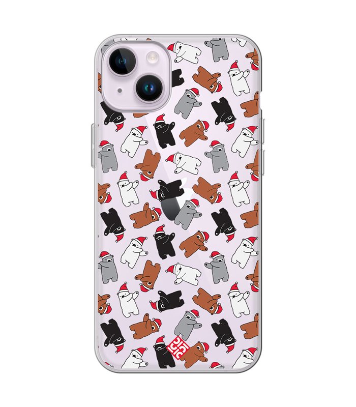 Funda para  [ iPhone 14 ] Fondo Navidad [ Bear Dab ] de Silicona Flexible para Smartphone