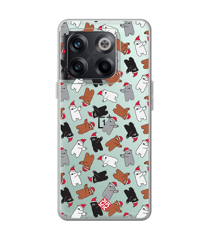 Funda para  [ OnePlus 10T ] Fondo Navidad [ Bear Dab ] de Silicona Flexible para Smartphone