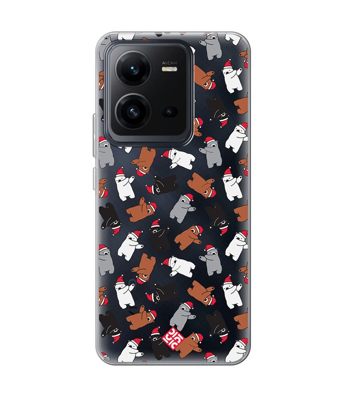 Funda para  [ Vivo X80 Lite ] Fondo Navidad [ Bear Dab ] de Silicona Flexible para Smartphone