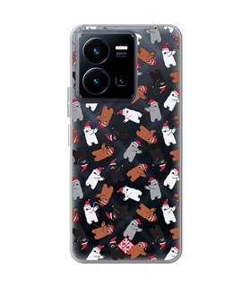 Funda para  [ Vivo Y35 ] Fondo Navidad [ Bear Dab ] de Silicona Flexible para Smartphone