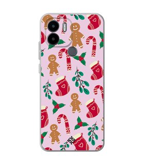 Funda para  [ Xiaomi Redmi A1 Plus ] Fondo Navidad [ Galleta Christmas Baston Caramelo ] de Silicona Flexible para Smartphone