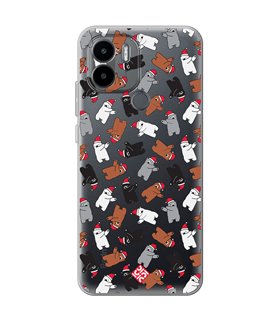 Funda para  [ Xiaomi Redmi A1 Plus ] Fondo Navidad [ Bear Dab ] de Silicona Flexible para Smartphone