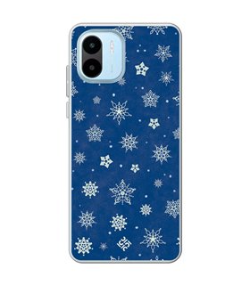 Funda para  [ Xiaomi Redmi A1 ] Fondo Navidad [ Copos de Nieve ] de Silicona Flexible para Smartphone