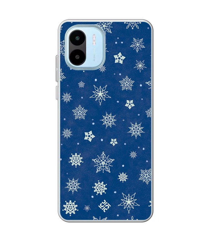 Funda para  [ Xiaomi Redmi A1 ] Fondo Navidad [ Copos de Nieve ] de Silicona Flexible para Smartphone