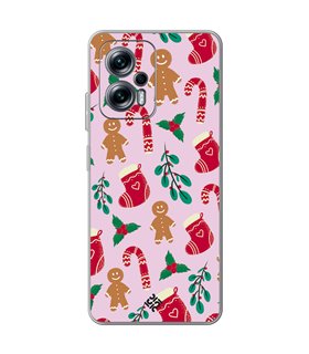 Funda para  [ Xiaomi Redmi Note 11T Pro ] Fondo Navidad [ Galleta Christmas Baston Caramelo ] de Silicona Flexible 