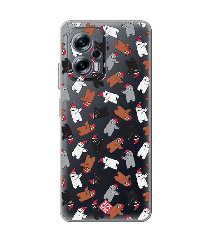 Funda para  [ Xiaomi Redmi Note 11T Pro ] Fondo Navidad [ Bear Dab ] de Silicona Flexible para Smartphone