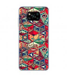 Funda en Liquidación para [ Poco X3 Pro ] Dibujo Auténtico [ Diseño Doodle Arte con Elementos Ornamentales ] de Silicona