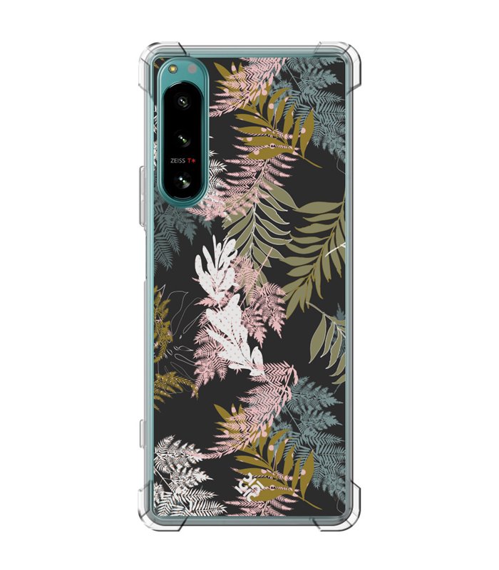 Funda Antigolpe [ Sony Xperia 5 IV ] Dibujo Botánico [ Diseño de hojas ] Esquina Reforzada Silicona 1.5mm